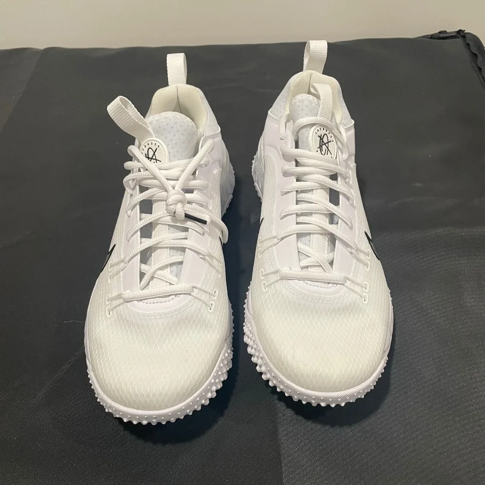 Nike Huarache Varsity Lacrosse Turf Shoes Mens White Black FN0310-101 Size 9